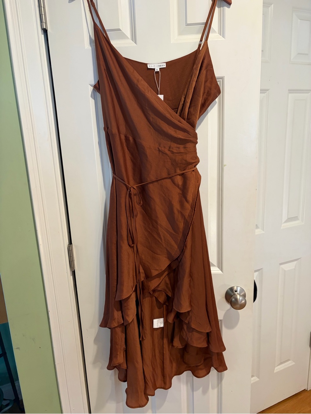 Baltic Born NWT Steffi Tulip High-Low Wrap Dress in Bronze XL